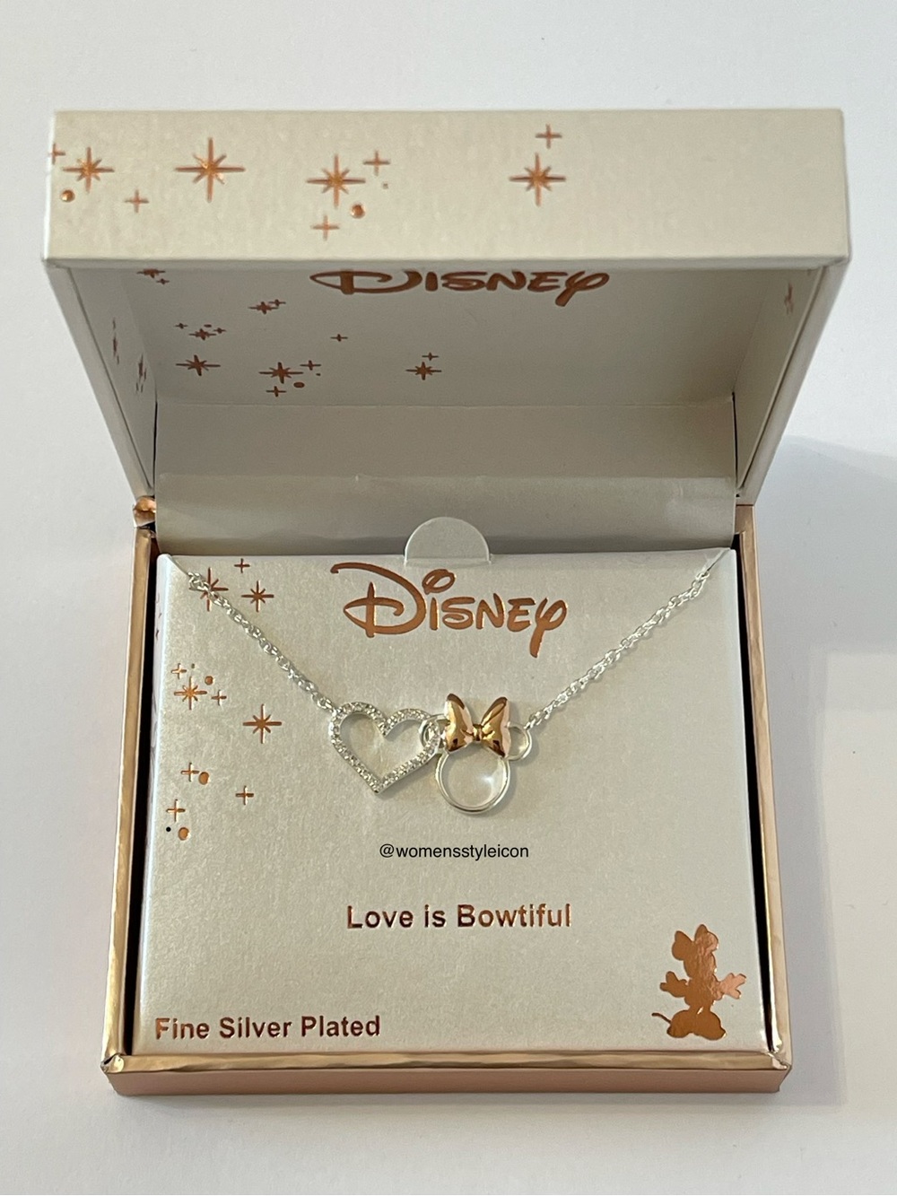 Disney Classics Jewelry | Minnie Mouse Bow & Heart Pendant Necklace